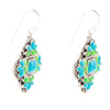 Zion Blue Turquoise Sterling Silver Cross Statement Earrings - Barse Jewelry