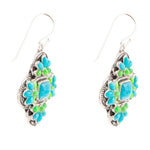 Zion Blue Turquoise Sterling Silver Cross Statement Earrings - Barse Jewelry