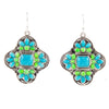 Zion Blue Turquoise Sterling Silver Cross Statement Earrings - Barse Jewelry