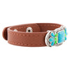 Zion Mixed Blue Turquoise and Lime Green Turquoise Sterling Silver Leather Bracelet - Barse Jewelry