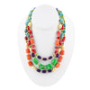 Zion Multi-Color Triple Strand Golden Statement Necklace - Barse Jewelry