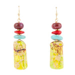 Zion Multi Stone Linear Green Agate Drop Earrings - Barse Jewelry