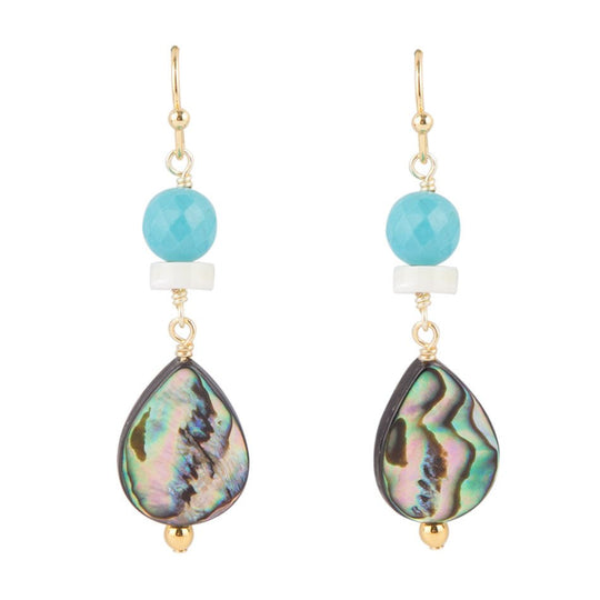 Abalone Magnasite Drip Earrings