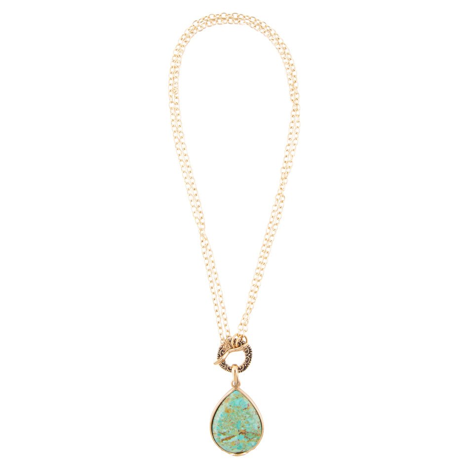 Abby Turquoise and Bronze Pendant Necklace - Barse Jewelry