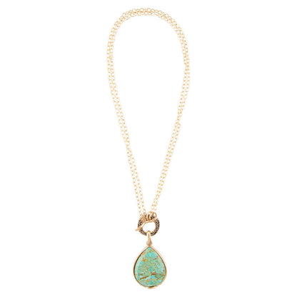 Abby Turquoise and Bronze Pendant Necklace - Barse Jewelry