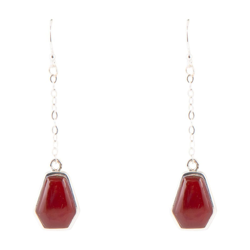 Abstract Carnelian and Sterling Silver Earrings - Barse Jewelry