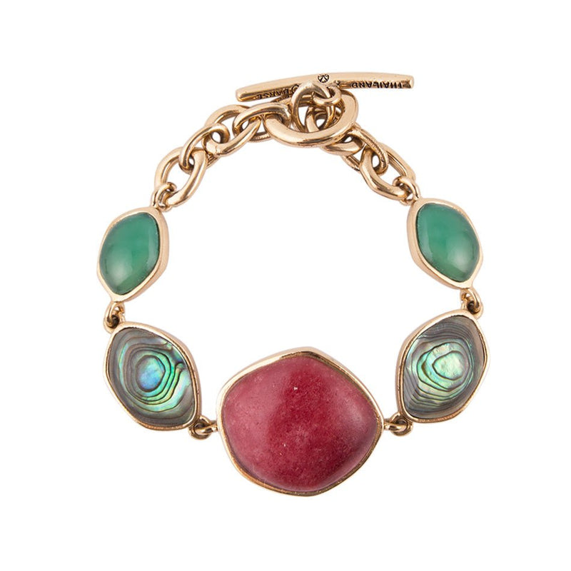 Abstract Cut Bordeaux Quartz Multi-Stone Bracelet - Barse Jewelry