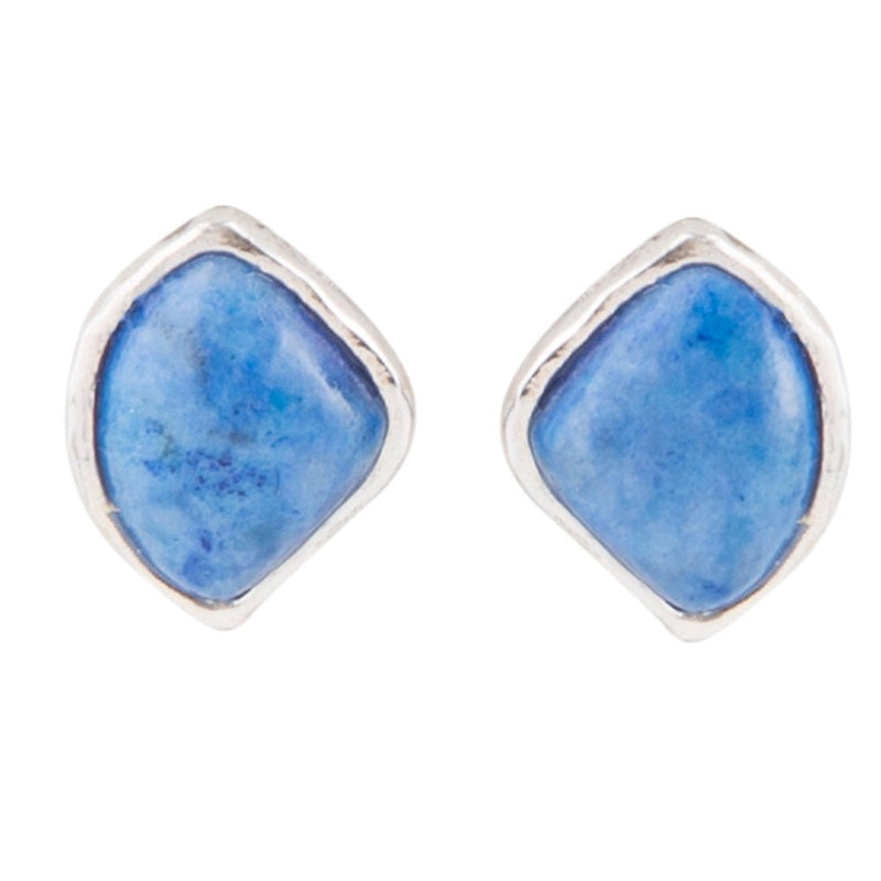 Abstract Lapis and Sterling Silver Post Earrings - Barse Jewelry