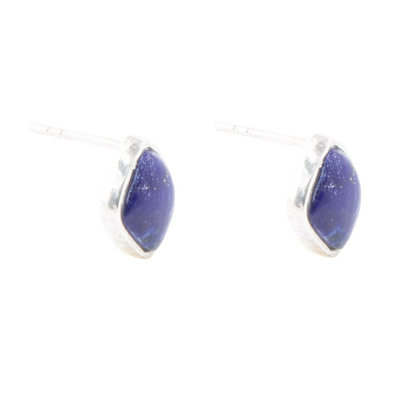 Abstract Lapis and Sterling Silver Post Earrings - Barse Jewelry