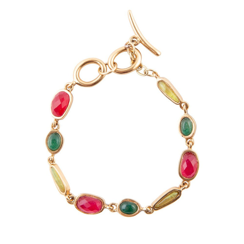 Abstract Multi Stone Adjustable Toggle Bracelet - Barse Jewelry