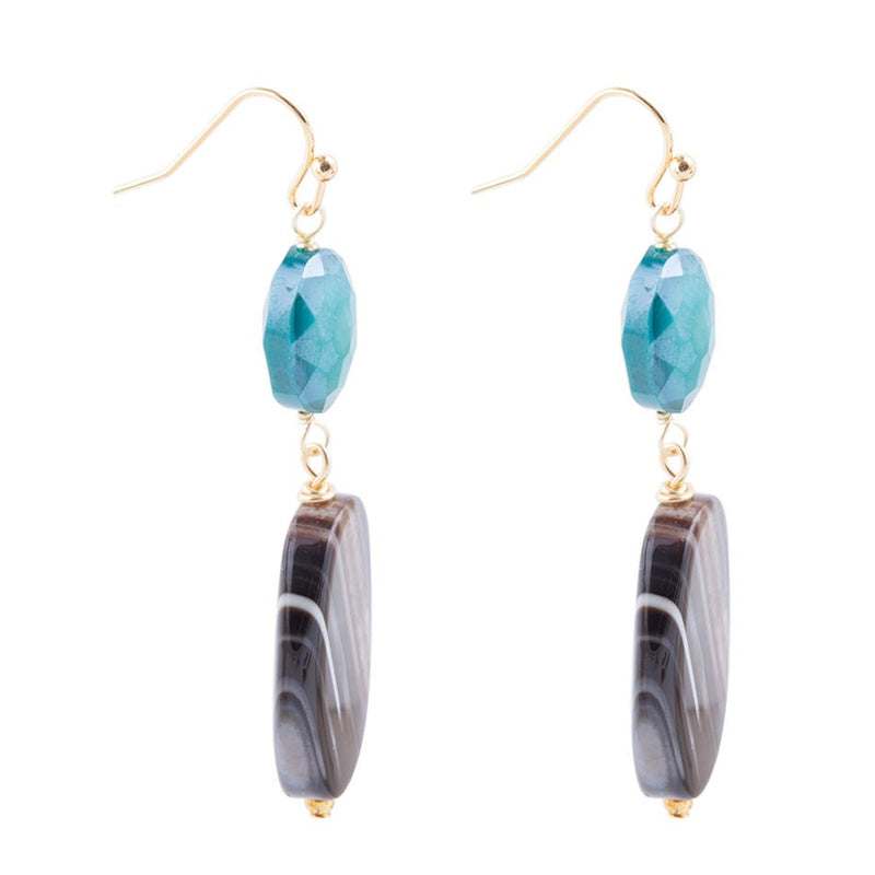 Agate Sparkle Drop Earrings - Barse Jewelry