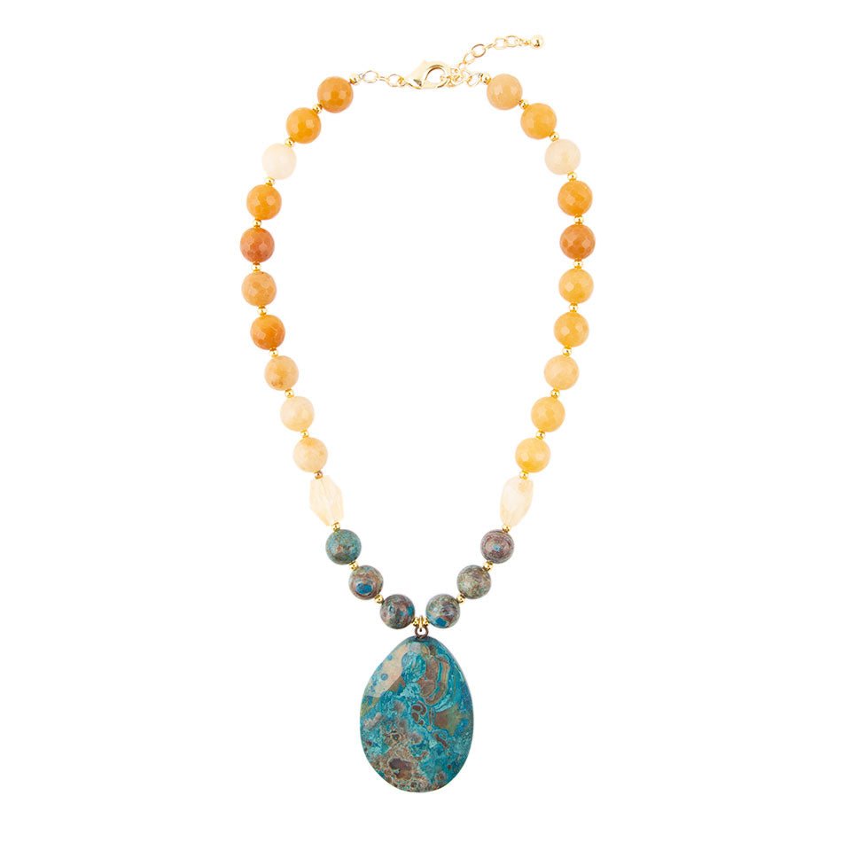 Agave Swirled Jasper Pendant Necklace - Barse Jewelry