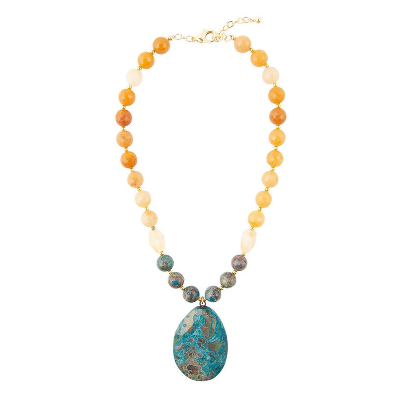 Agave Swirled Jasper Pendant Necklace - Barse Jewelry