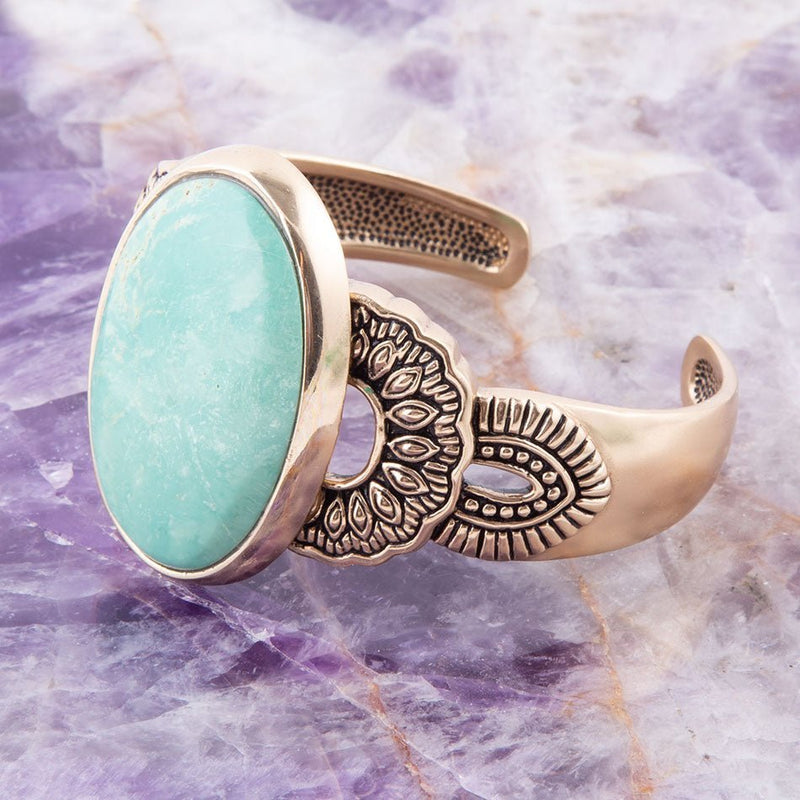 Agave Turquoise and Bronze Statement Cuff Bracelet - Barse Jewelry