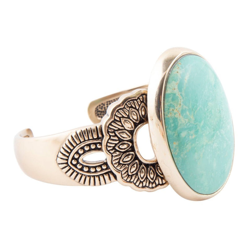 Agave Turquoise and Bronze Statement Cuff Bracelet - Barse Jewelry