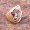 All Squared Up Purple Spiny Oyster Shell Matrix and Bronze Ring - Barse Jewelry