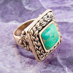 Aloha Lime Turquoise Ring - Barse Jewelry