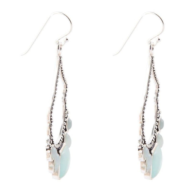 Amazonite and Sterling Silver Statement Earring - Barse Jewelry