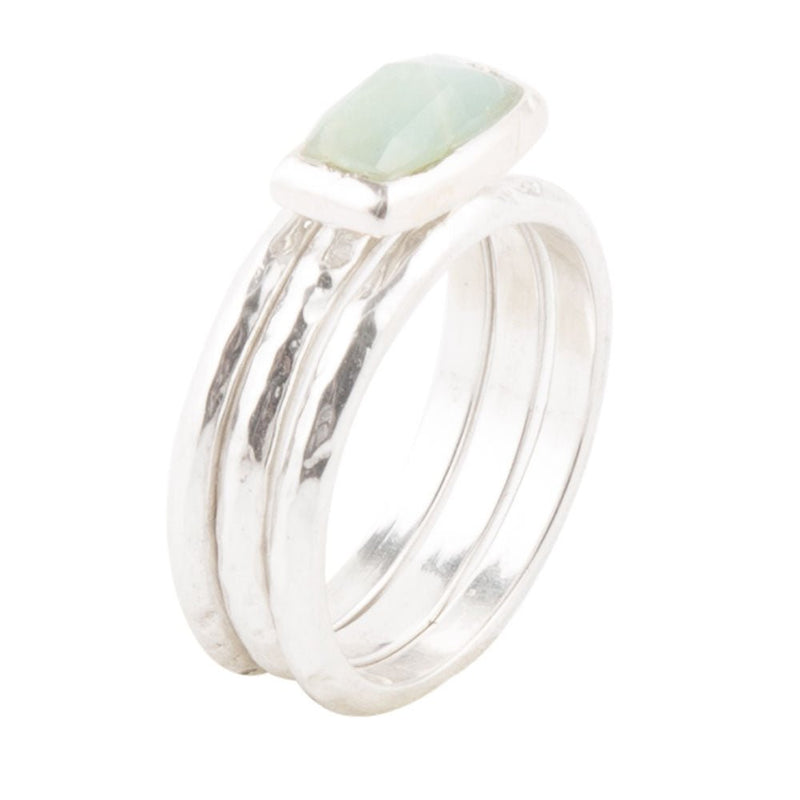 Amazonite and Sterling Stacking Ring Set - Barse Jewelry