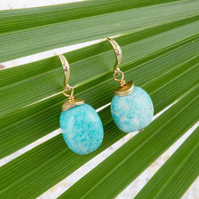 Amazonite Post Drop Earrings - Barse Jewelry