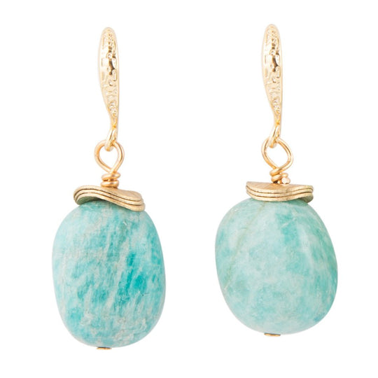 Amazonite Post Drop Earrings
