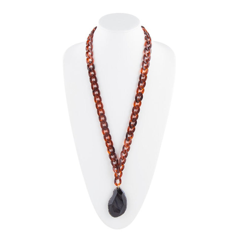 Amber Link Necklace - Barse Jewelry