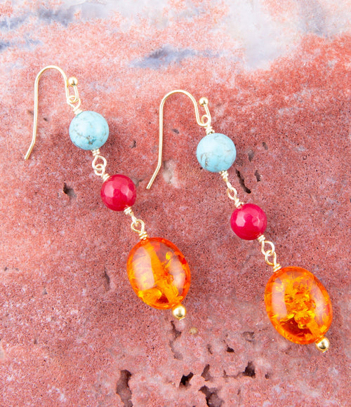 Ambrosia Linear Drop Earrings - Barse Jewelry