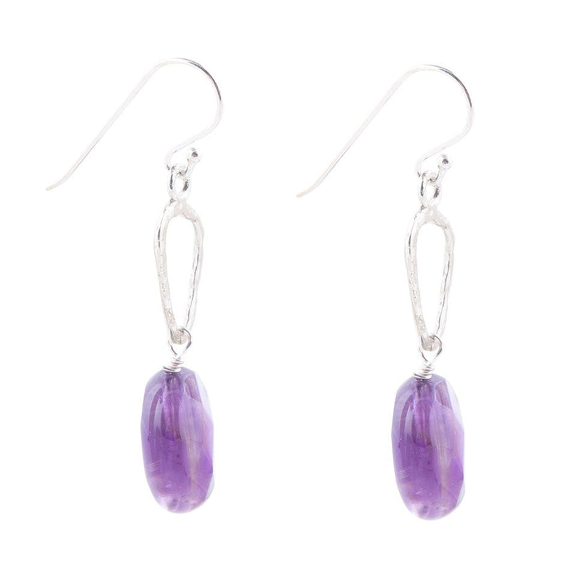 Amethyst and Sterling Silver Drop Earring - Barse Jewelry