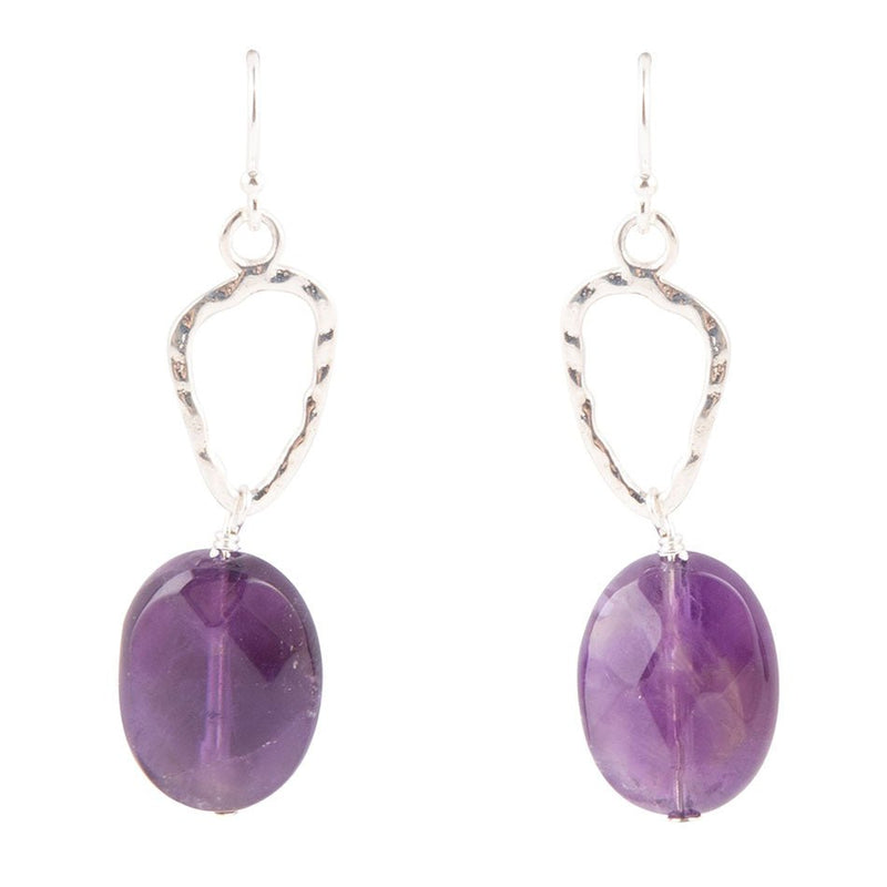 Amethyst and Sterling Silver Drop Earring - Barse Jewelry