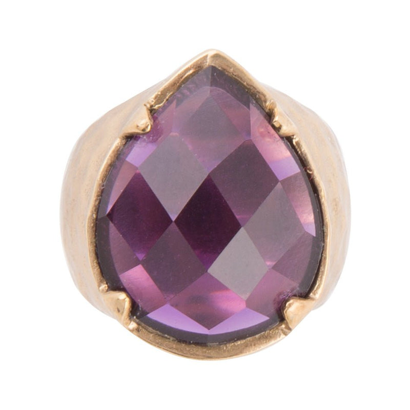 Amethyst Drop Prong Ring - Barse Jewelry