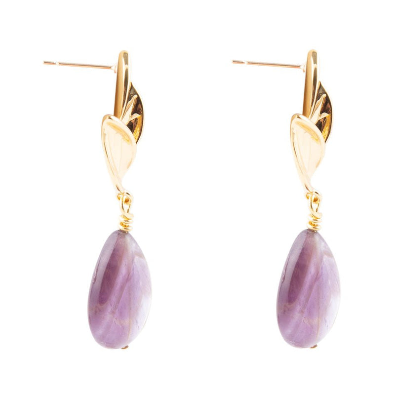 Amethyst Petals Earrings - Barse Jewelry