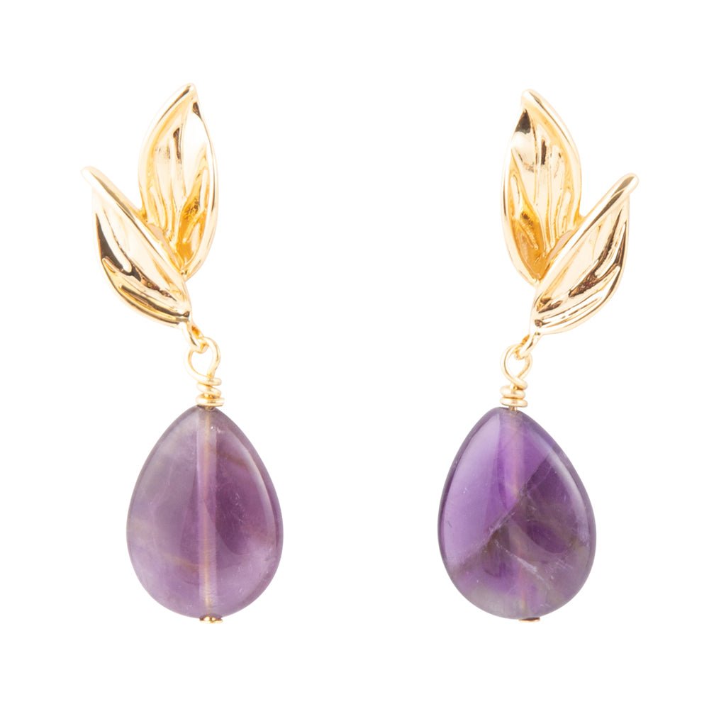 Amethyst Petals Earrings - Barse Jewelry