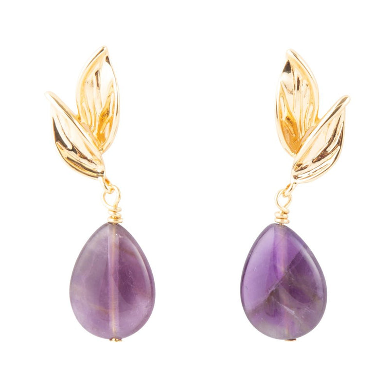 Amethyst Petals Earrings - Barse Jewelry