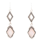 Anemone Double Diamond Pink Mother of Pearl and Sterling Silver Earrings - Barse Jewelry