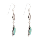 Anemone Double Diamond Turquoise and Sterling Silver Earrings - Barse Jewelry