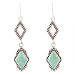 Anemone Double Diamond Turquoise and Sterling Silver Earrings - Barse Jewelry