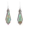 Anemone Long Diamond Genuine Turquoise and Sterling Silver Earrings - Barse Jewelry