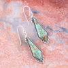 Anemone Long Diamond Genuine Turquoise and Sterling Silver Earrings - Barse Jewelry