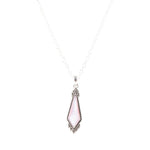 Anemone Long Diamond Pink Mother of Pearl and Sterling Silver Necklace - Barse Jewelry