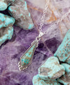 Anemone Long Diamond Turquoise and Sterling Silver Necklace - Barse Jewelry