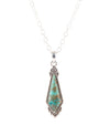 Anemone Long Diamond Turquoise and Sterling Silver Necklace - Barse Jewelry