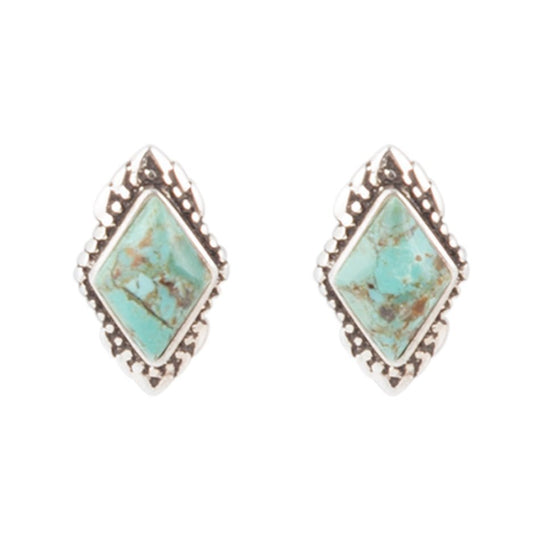 Anemone Petite Turquoise and Sterling Silver Stud Earrings