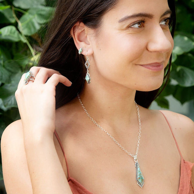 Anenome Petite Turquoise and Sterling Silver Stud Earrings - Barse Jewelry