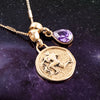 Aquarius - Zodiac Amethyst Charm Necklace - Barse Jewelry