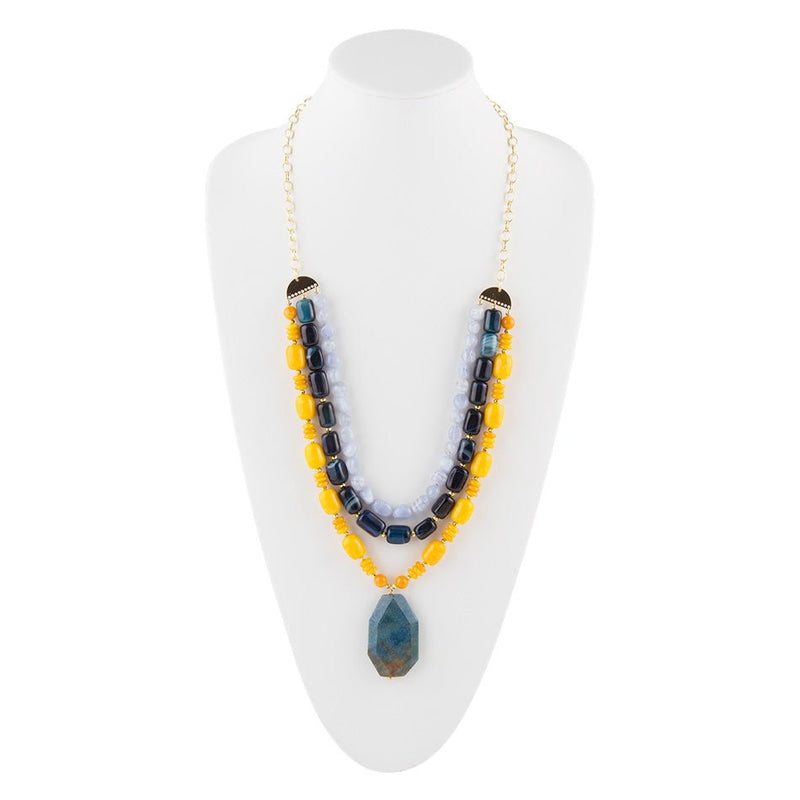 Arles Blue Jasper Long Necklace - Barse Jewelry