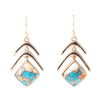 Arrows Turquoise and Spiny Oyster Matrix Drop Earrings - Barse Jewelry