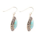 Avalon Genuine Turquoise and Bronze Earrings - Barse Jewelry