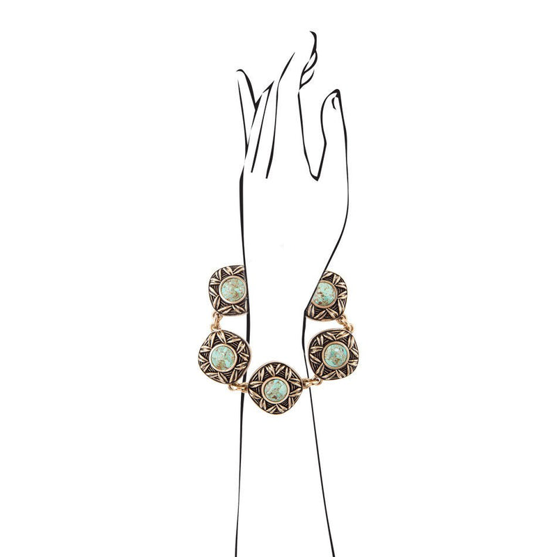 Avalon Turquoise Link Bracelet - Barse Jewelry