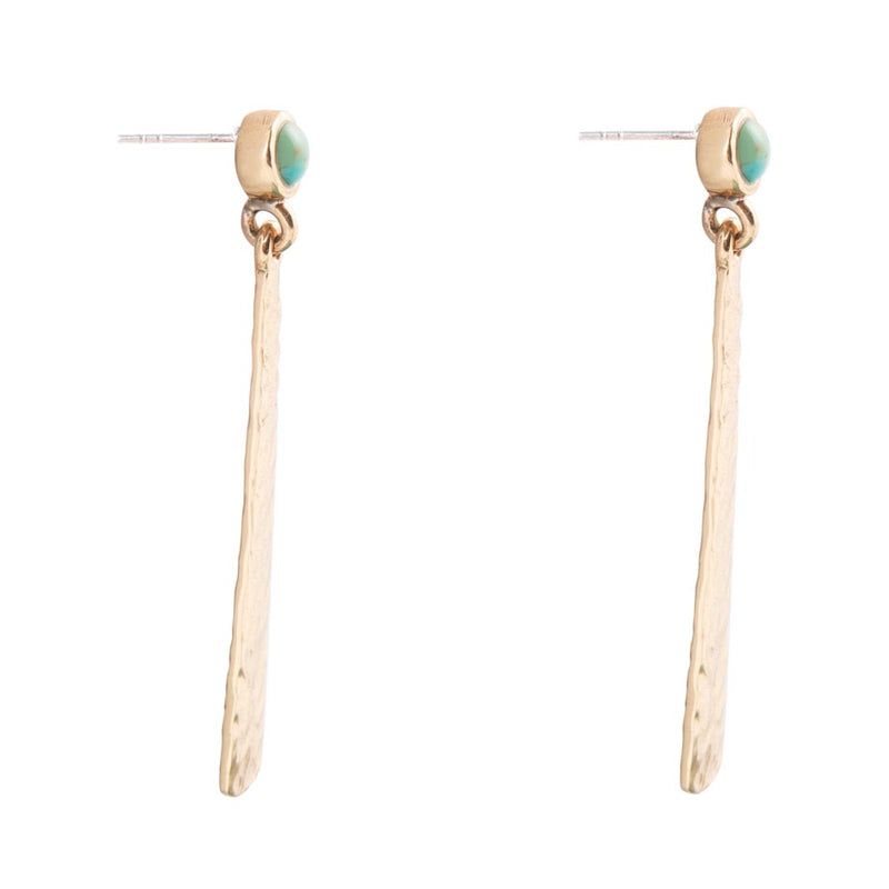 Aztec Turquoise Linear Drop Earrings - Barse Jewelry