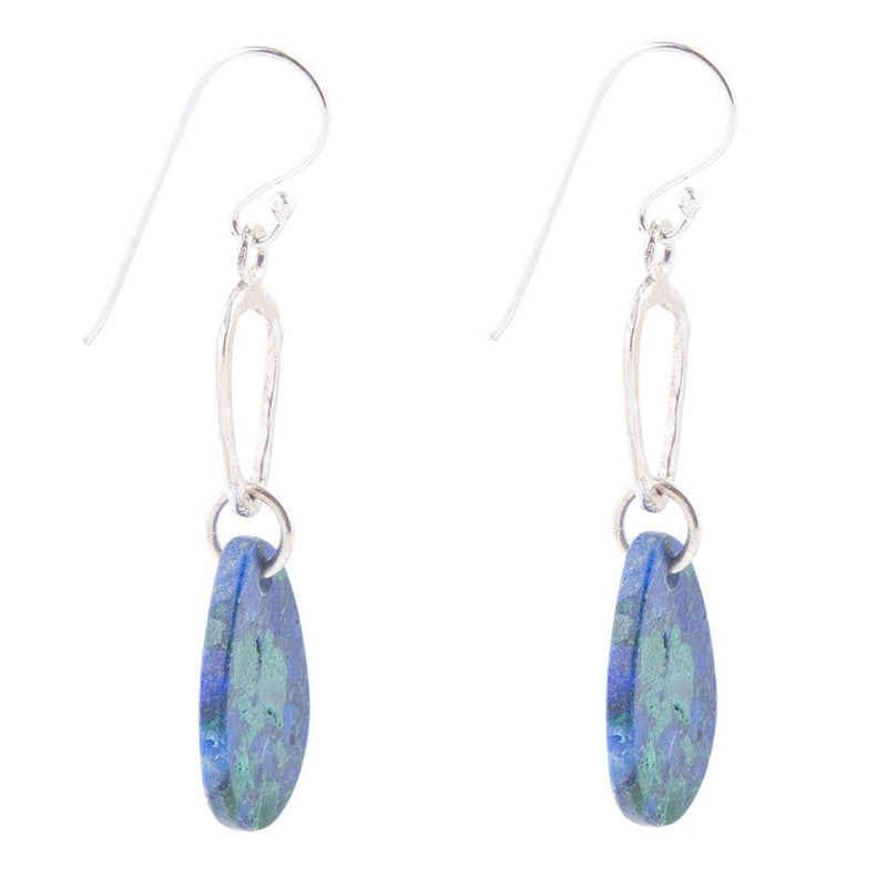 Azurite and Sterling Silver Drop Earring - Barse Jewelry